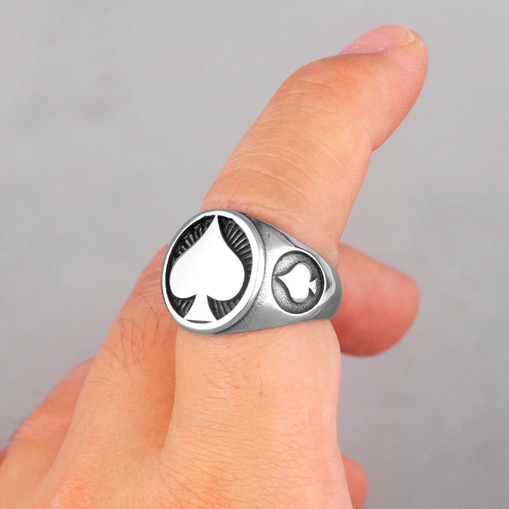 PENDRA Poker Spades Good Steel Ring