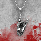 PENDRA Death Rock Gesture Steel Necklace
