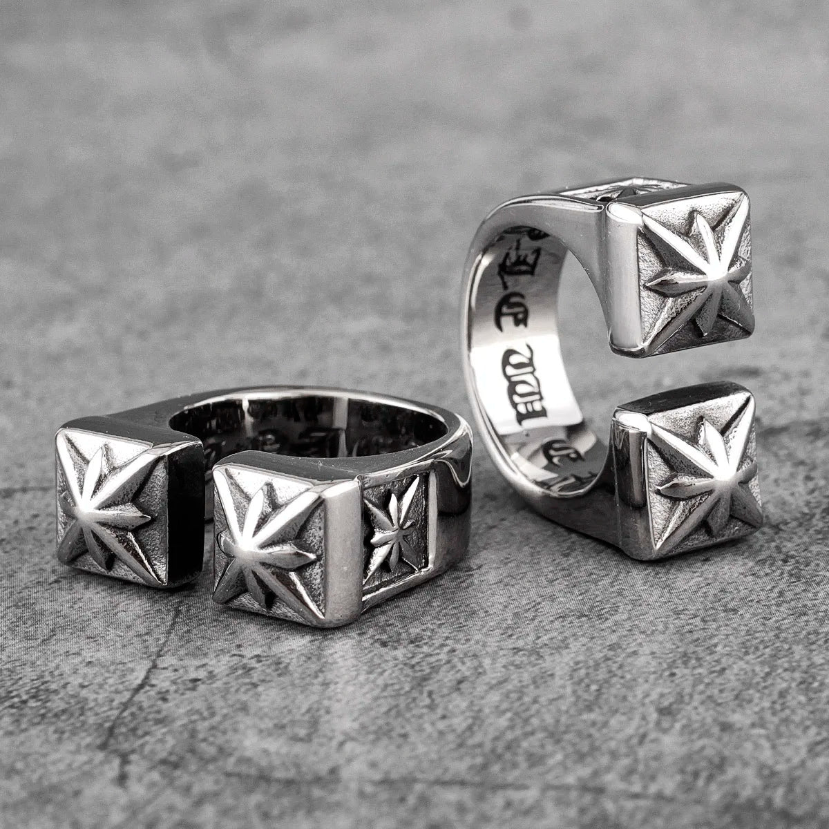 PENDRA Gothic Flower Open Ring