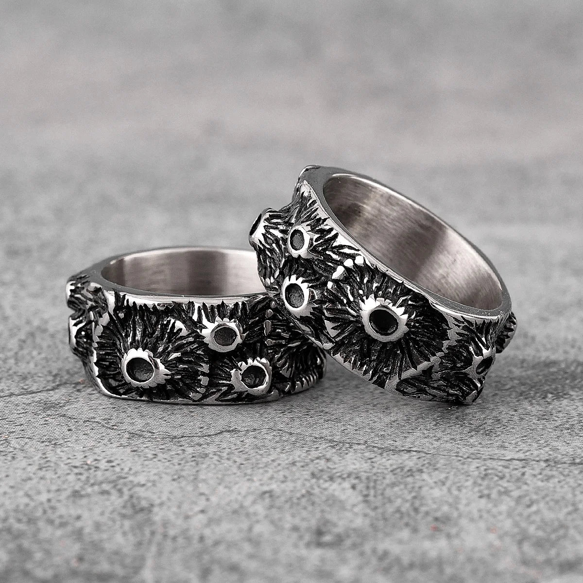 PENDRA Lunar Surface Moon Steel Ring