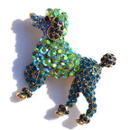 PENDRA Emerald Dog Rhinestone Animal Brooch