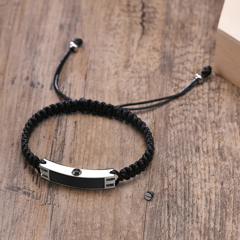Ashes Bracelet,Men's Cremation Urn Braided Bracelet, Ashes Jewelry for Him,Stainless Steel Men's Urns Gift