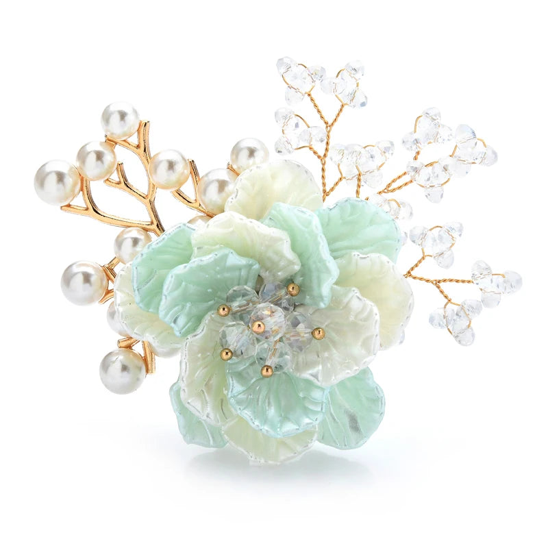 PENDRA Crystelle Handmade Crystal Flower Brooch