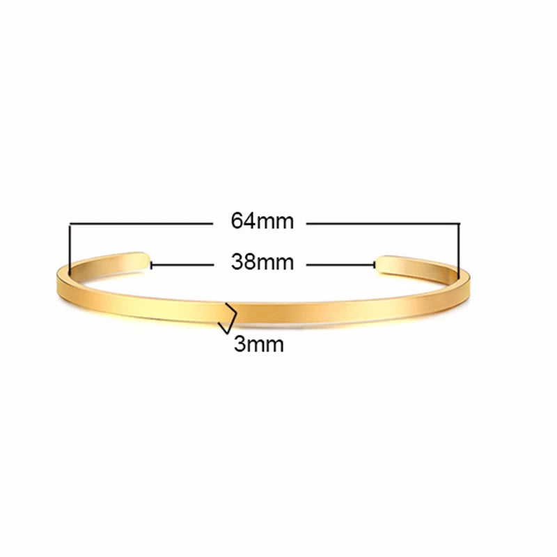 Classic Openning Bangles Bracelet for Women Men,Stainless Steel Cuff Bracelet,High Polished Bangles Gift