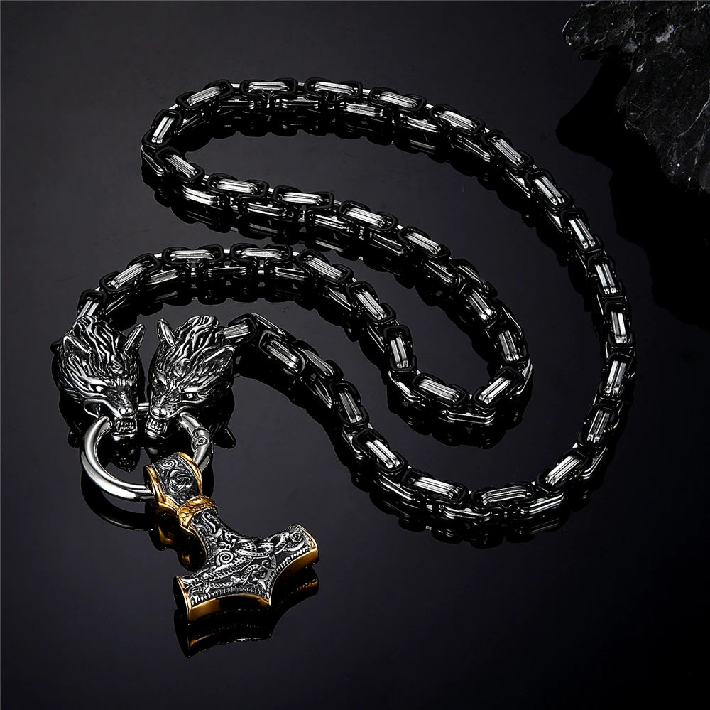 PENDRA Wolf Black Steel Necklace