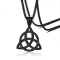 Lucky Triquetra Knot Charm Pendant Necklace Stainless Steel Irish Jewelry for Men Unisex