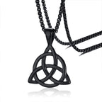 Lucky Triquetra Knot Charm Pendant Necklace Stainless Steel Irish Jewelry for Men Unisex