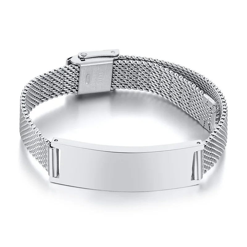 Men Bracelet Timeless Nature Of Mesh Watch Bands Bracelet Stainless Steel Classic Wristband Adjustable Personalized Custom