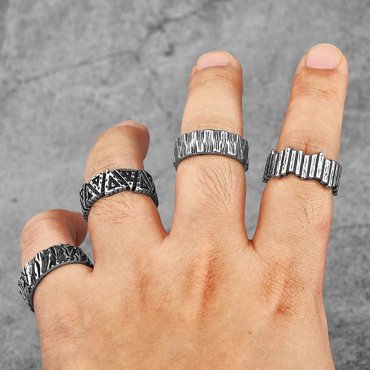 PENDRA Volcano Charm Boyfriend Steel Ring