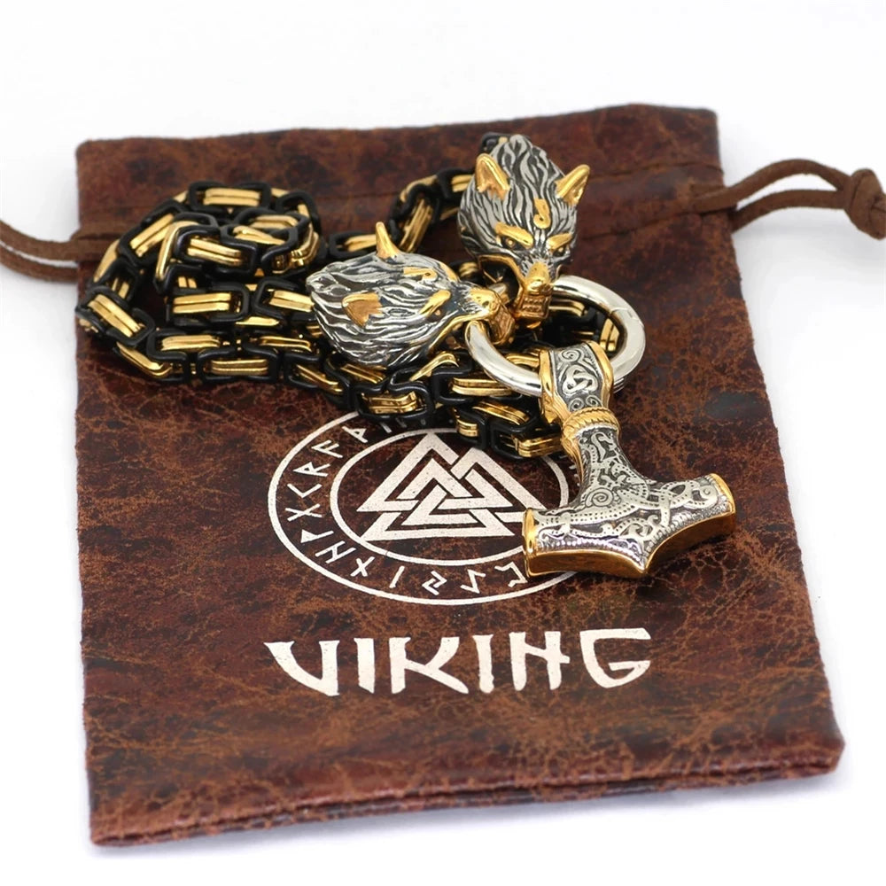 PENDRA Wolf Black Steel Necklace
