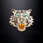 PENDRA Emerald Eye Tiger Head Brooch