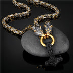 PENDRA Wolf Rune Steel Necklace