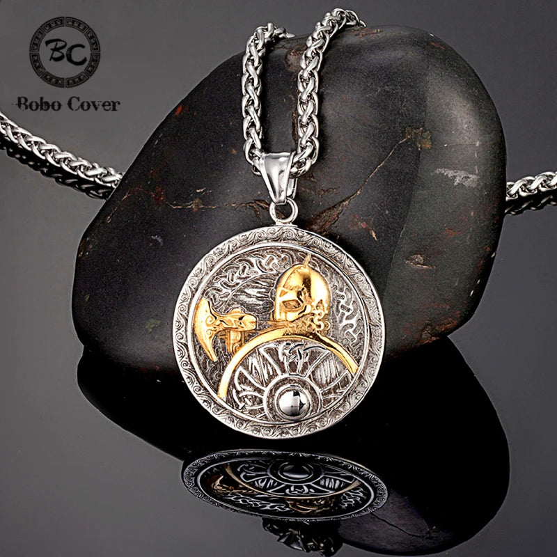 PENDRA Warrior Helmet Gold Necklace