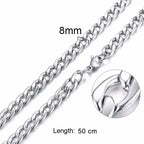 Figaro Necklace Men,Stainless Steel Curb Chain, Man Necklace, 5 to 8mm Link Chain