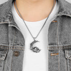 Moon Skull Stainless Steel Men Necklaces Pendants Chain Gothic Punk Unique for Boyfriend Male Jewelry Creativity Gift Wholesale
