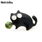 PENDRA Cute Small Fat Playing Ball Cat Brooch