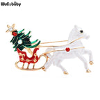 PENDRA Carrying Christmas Tree Carriage Brooch