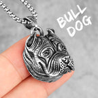 PENDRA Bull Dog Animal Steel Necklace
