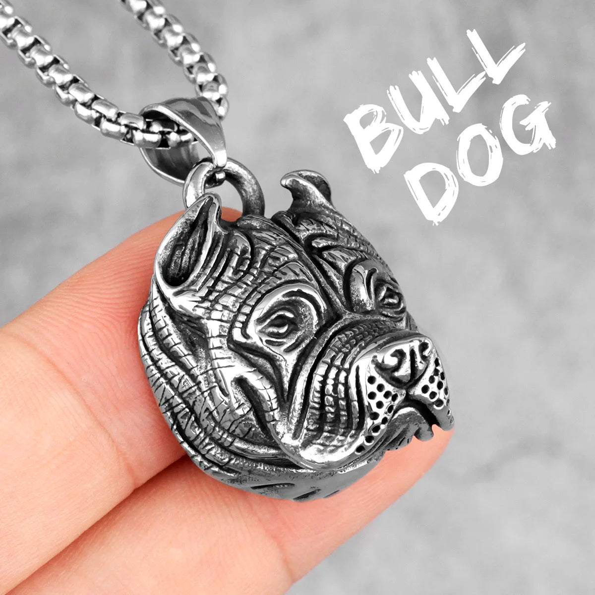 PENDRA Bull Dog Animal Steel Necklace