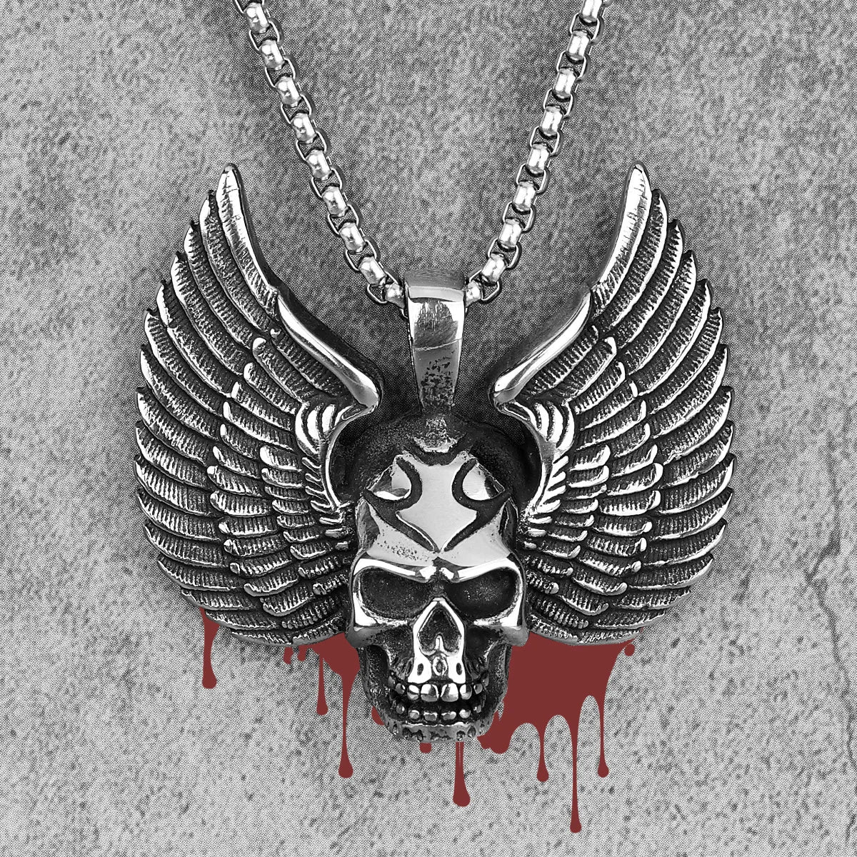 PENDRA Fallen Angel Wings Steel Necklace
