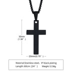 Men Necklaces, Cross Cut Out Pendant, Stainless Steel Small Dog Tag Necklace, Christ Religion Jewelry
