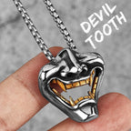 PENDRA Samurai Fangs Demon Steel Necklace