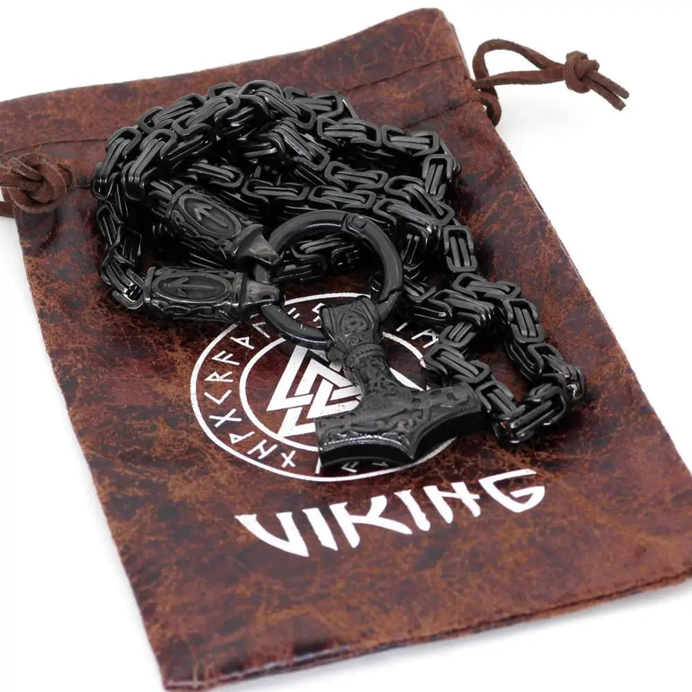 PENDRA Wolf Norse Steel Necklace