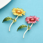 PENDRA Solara New Enamel Sunflower Brooch
