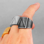 PENDRA Triangle Golden Boyfriend Steel Ring