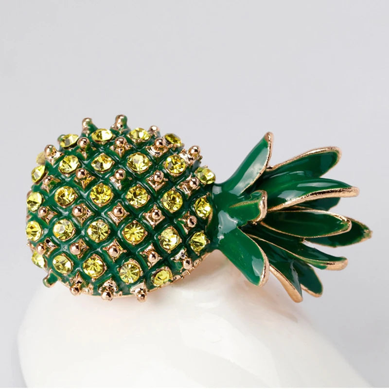 PENDRA Pineapella Rhinestone Pineapple Brooch