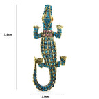 PENDRA Classic Crocodile Rhinestone Animal Brooch