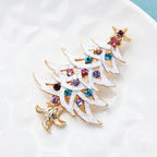 PENDRA Noelina Enamel Rhinestone Christmas Tree Brooch