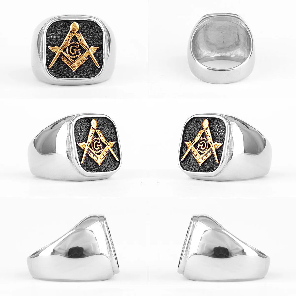 PENDRA Freemason Symbol Charm Ring