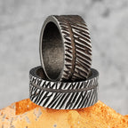 PENDRA Black Geometry Charm Ring
