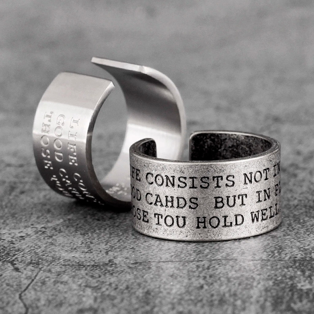 PENDRA Letter Open Boyfriend Steel Ring