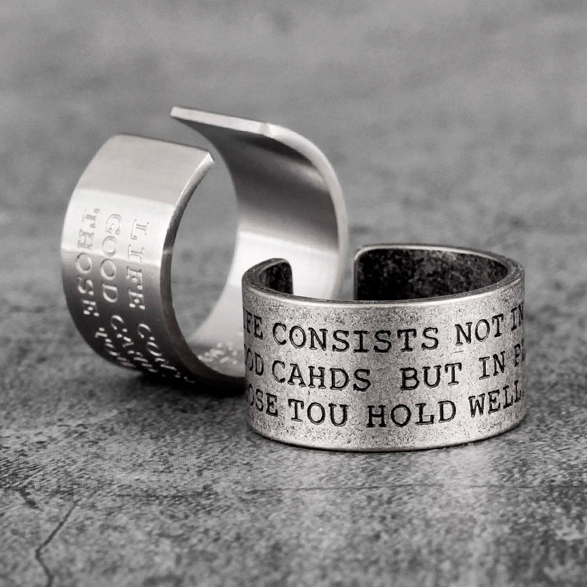 PENDRA Letter Open Boyfriend Steel Ring