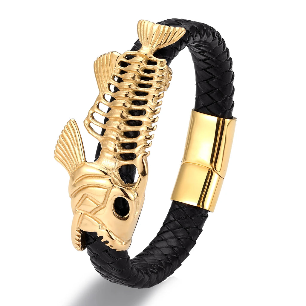 PENDRA Wolf Gold Steel Bracelet
