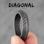 PENDRA Minimalist Stripe Boyfriend Steel Ring