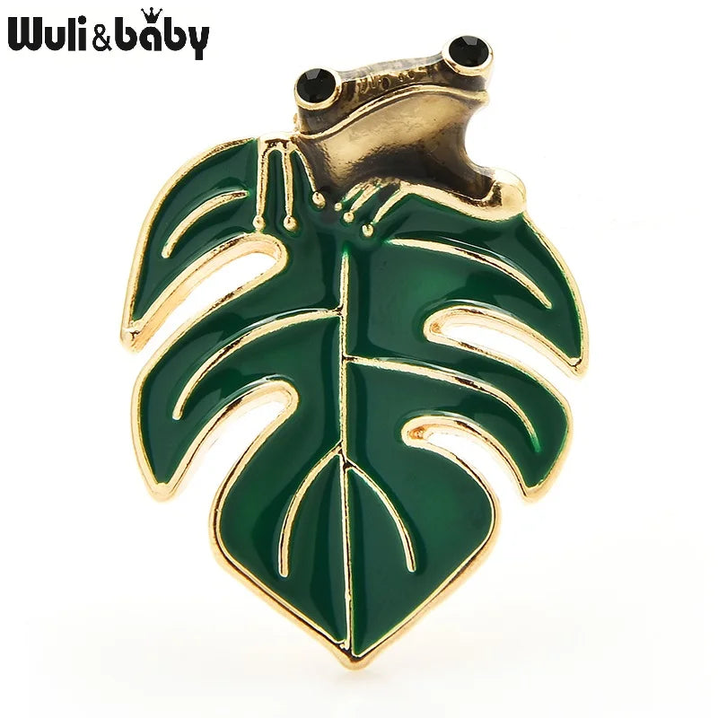 PENDRA Enamel Frog Brooch