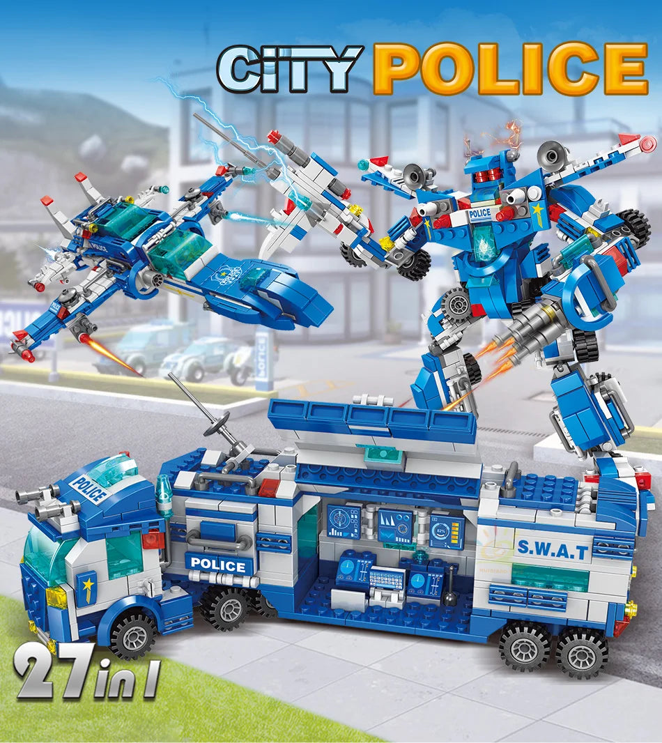 PENDRA 8in1 Police Command Building Set