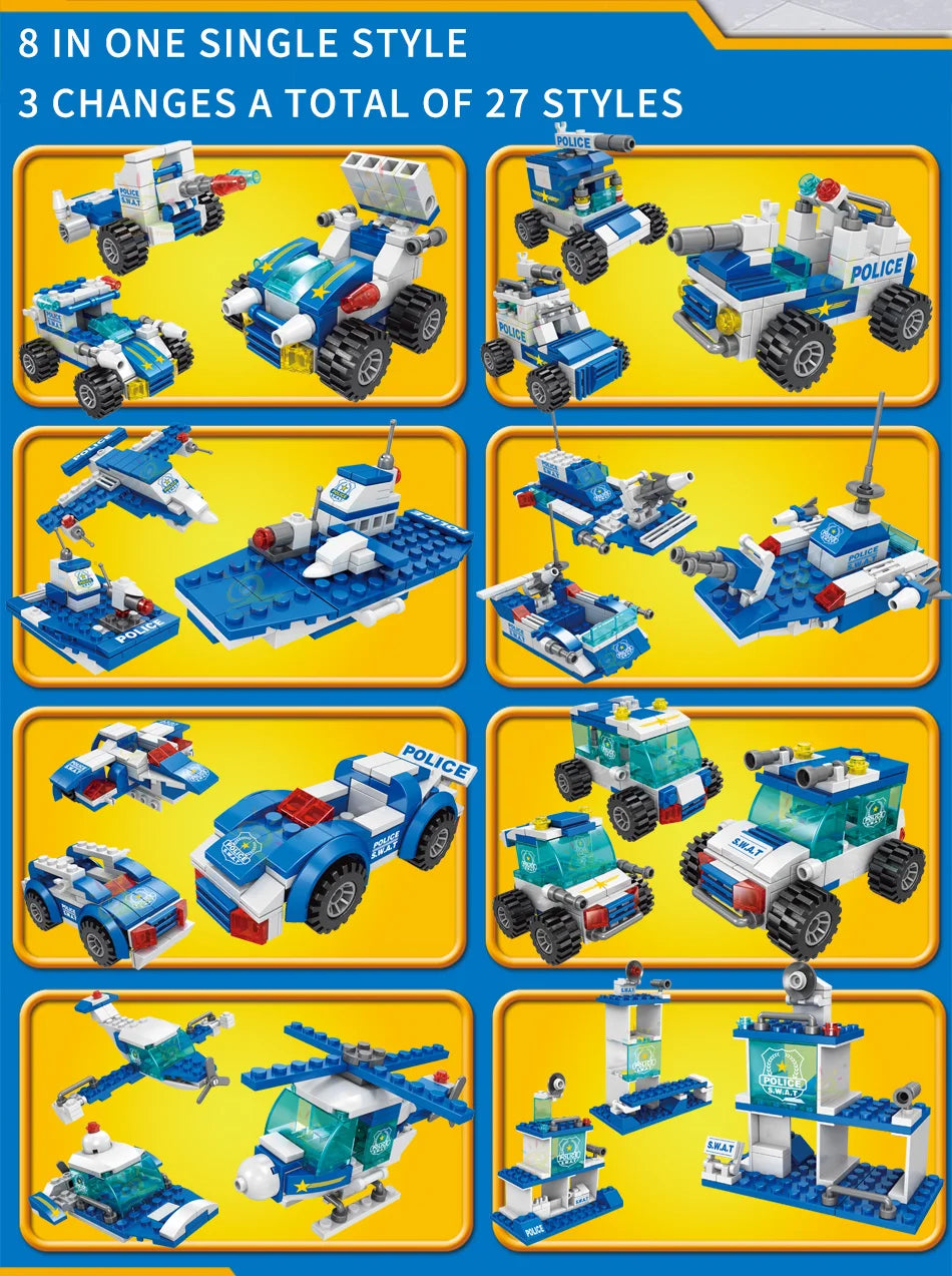 PENDRA 8in1 Police Command Building Set