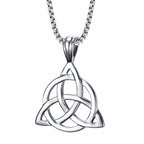 Lucky Triquetra Knot Charm Pendant Necklace Stainless Steel Irish Jewelry for Men Unisex