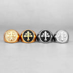 PENDRA Catholic Lorraine Cross Steel Ring