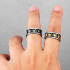 Polaris Star Flower Stainless Steel Mens Rings Simple Trendy Retro for Male Boyfriend Biker Jewelry Creativity Gift Wholesale