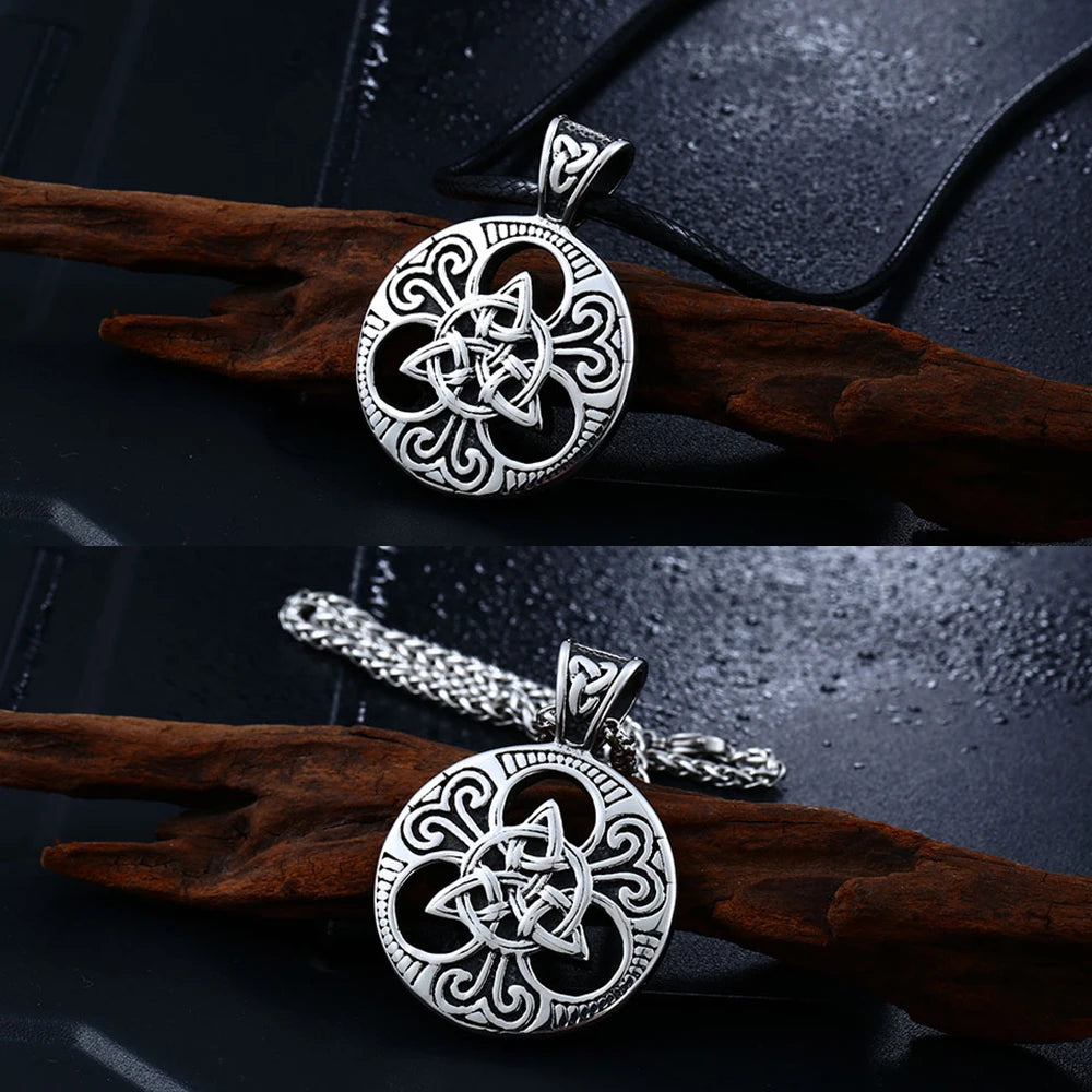 PENDRA Celtic Knot Rune Vegvisir Necklace