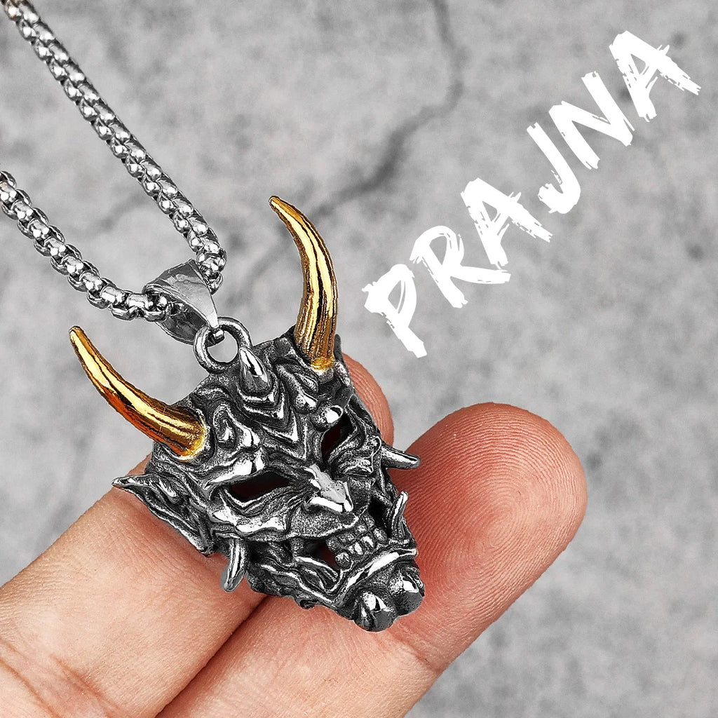 PENDRA Japanese Hannya Horn Steel Mask