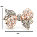 PENDRA Bellara Sparkling Rhinestone Pearl Bowknot Brooch
