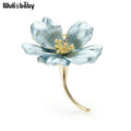 PENDRA Floramix 3-Color Enamel Flower Brooch