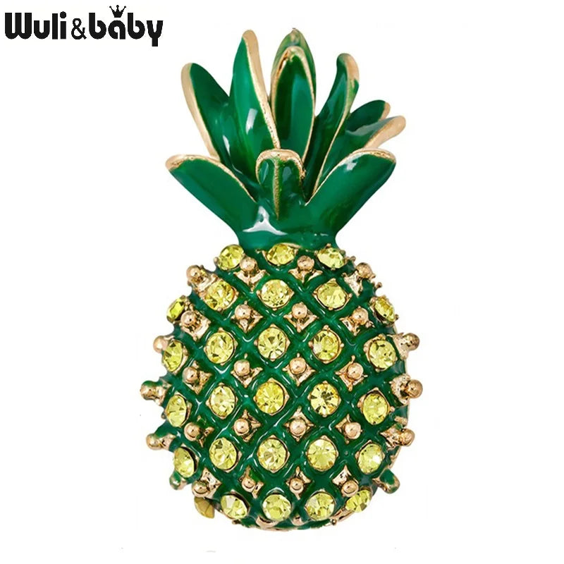 PENDRA Pineapella Rhinestone Pineapple Brooch
