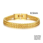 Stylish Stainless Steel Bali Foxtail Chain Bracelet for Men,Double Franco Link Chain Bracelets,Male Jewelry Gift for Dad Son